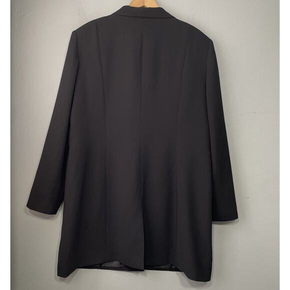 Studio I Longline Blazer Size 18 Black Jacket Office Event Goth Classic Evening - Picture 6 of 14